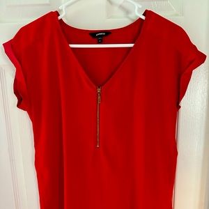 Express silk blouse with zip front